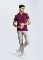 Maxx Men's Burgundy Polo Shirt - 100% Combed Cotton Pique Casual Top - Image 4