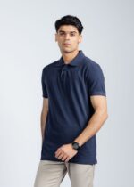 Maxx Men's Navy Blue Polo Shirt - 100% Combed Cotton Pique Slim Fit