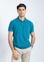 Men's Teal Polo Shirt - 100% Combed Cotton Pique Short Sleeve